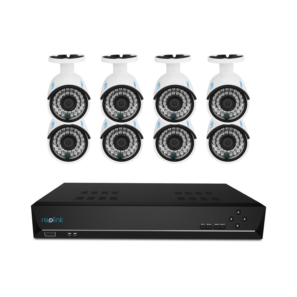  Reolink Digital Reolink 4-MegaPixel(25601440) 16ch PoE Video Security Camera System(NVR Kit)-Eight 4MP PoE Bullet Outdoor Waterproof IP Cameras, Built-in Mic, 65ft Night Vision, Pre-installed 3TB Hard...