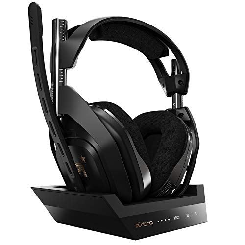 ASTRO Gaming Gaming A50 Wireless Headset + Base Station Gen 4 - Compatible with Xbox Series X|S, Xbox One, PC, Mac - Black/Gold