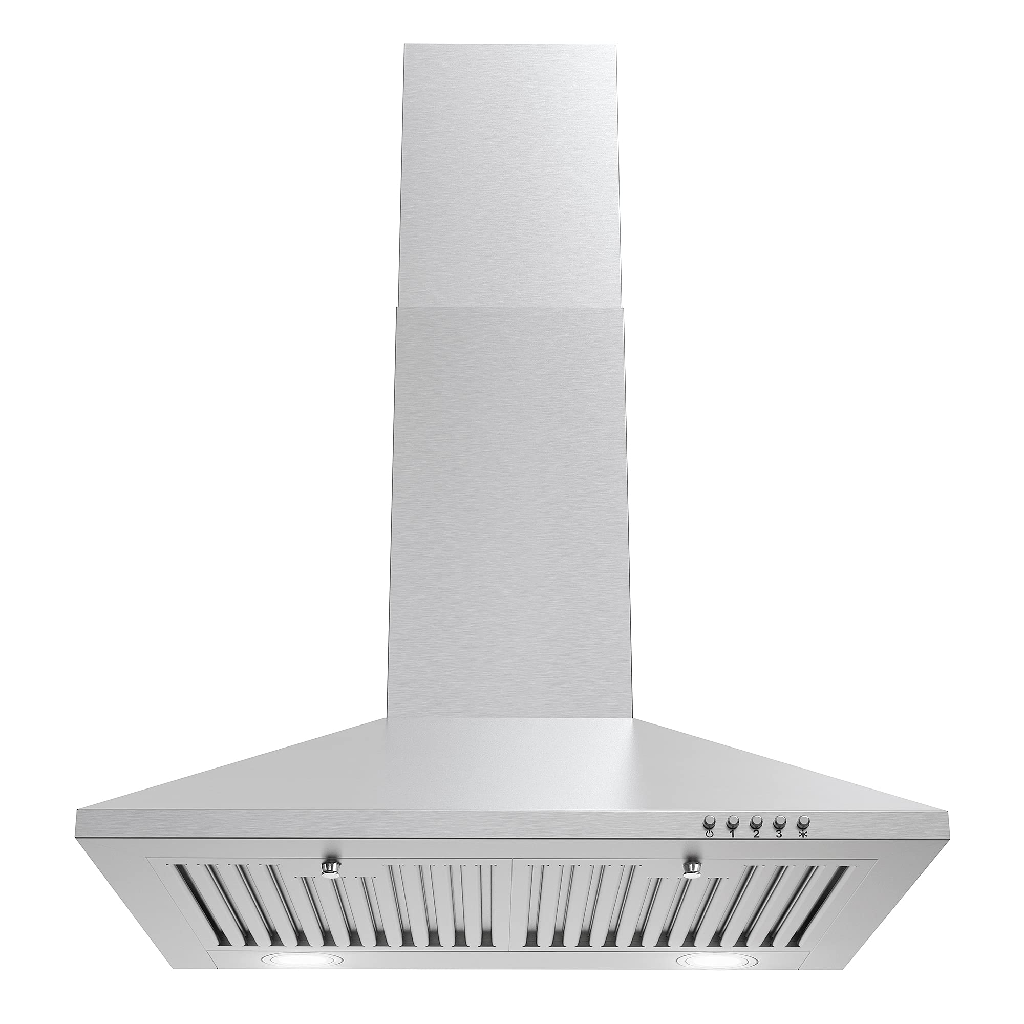 Cosmo 63175 30-in Wall-Mount Range Hood 380-CFM | Ducted/Ductless Convertible Duct, Ceiling Chimney Over Stove Vent with LED Light, 3 Speed Exhaust Fan, Permanent Filter (Stainless Steel)