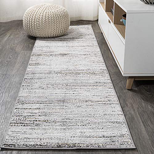 JONATHAN Y Loom Modern Strie' Gray/Black 3 ft. x 5 ft. Area Rug, Solid & Striped,Transitional,Transitional,Casual,EasyCleaning