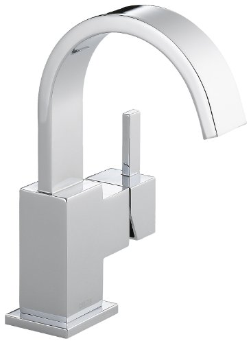 Delta Faucet Vero Single Hole Bathroom Faucet, Single Handle Bathroom Faucet Chrome, Bathroom Sink Faucet, Metal Drain Assembly, Chrome 553LF