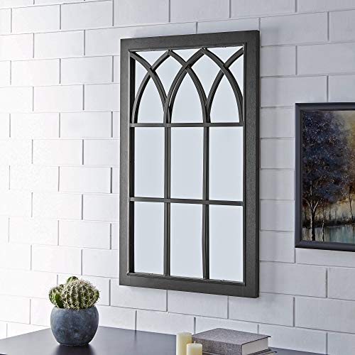 FirsTime & Co. Grandview Arched Window Mirror, 37.5" H x 24" W, Weathered Brown
