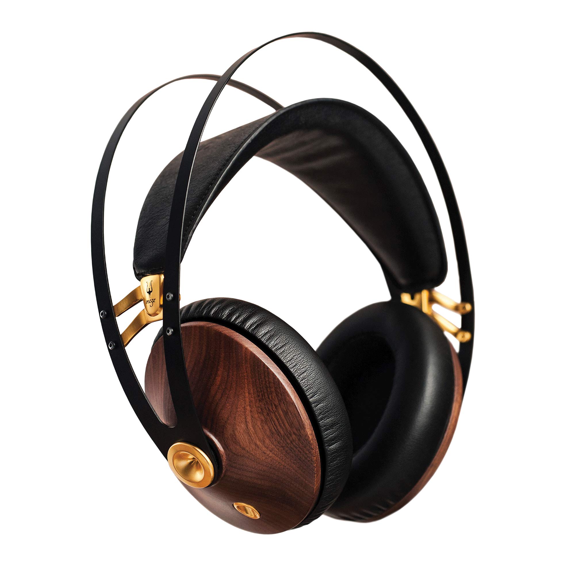 Meze Headphones Meze 99 Classics Walnut Gold | Wired Over-Ear Headphones with Mic and Self Adjustable Headband | Classic Wooden Closed-Back Headset for Audiophiles