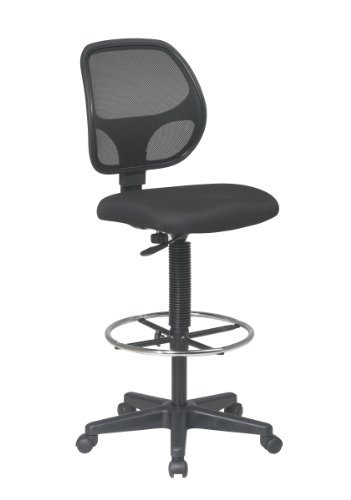 Office Star Deluxe Mesh Back Drafting Chair with Adjustable Footring