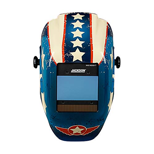 Jackson Safety Ultra-Lightweight Insight HXL-100 Welding Helmet with Digital Variable Auto Darkening Filter, Nylon, Halo X, Stars & Scars, Universal Size, 46101