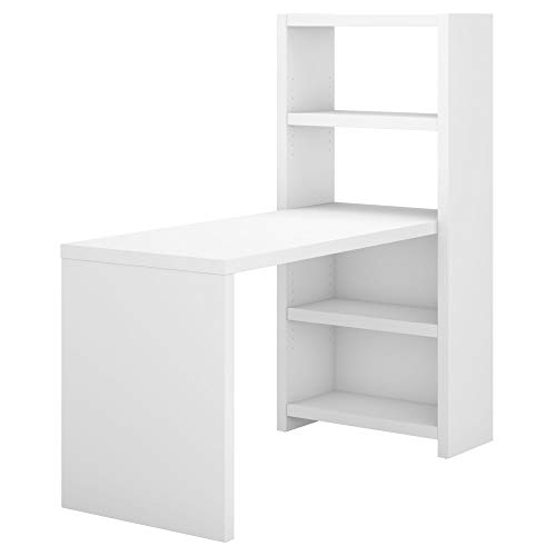 Bush Business Furniture Office by Kathy Ireland Echo Bookcase Desk, 56W, Pure White