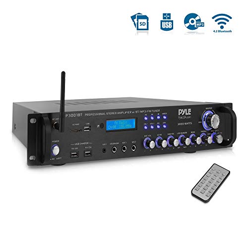 Pyle Bluetooth Hybrid Amplifier Receiver - Home Theater Pre-Amplifier with Wireless Streaming Ability, MP3/USB/SD/AUX/FM Radio (3000 Watt)