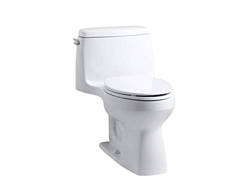 KOHLER 3810-0 Santa Rosa Comfort Height Elongated 1.28 Gpf Toilet with Aquapiston Flush Technology And Left-Hand Trip Lever, White