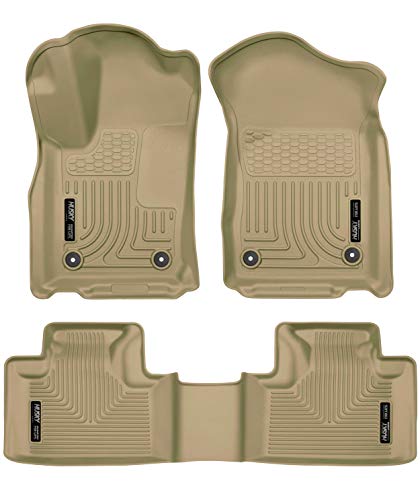 Husky Liners Weatherbeater Series | Front & 2nd Seat Floor Liners - Tan | 99153 | Fits 2016-2021 Dodge Durango/Jeep Grand Cherokee 3 Pcs