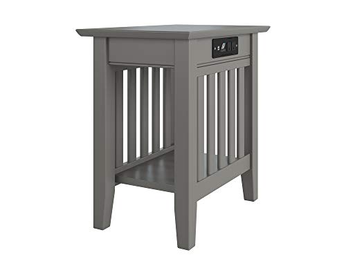 Atlantic Furniture Mission Chair Side Table with Charging Station