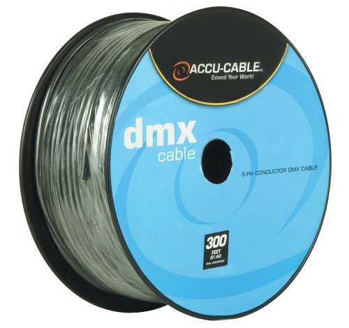 Accu Cable AC3CDMX300, DMX Stage Light Cable, 3 Pin DMX Extension Cable Spool (300 FT)