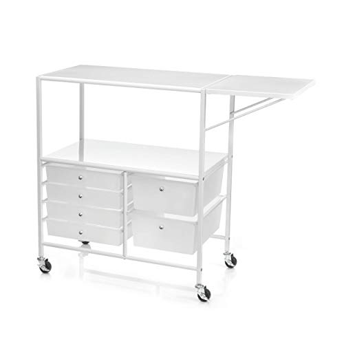 Recollections Essex Drawers & Rolling Storage Cart with Tray by , White