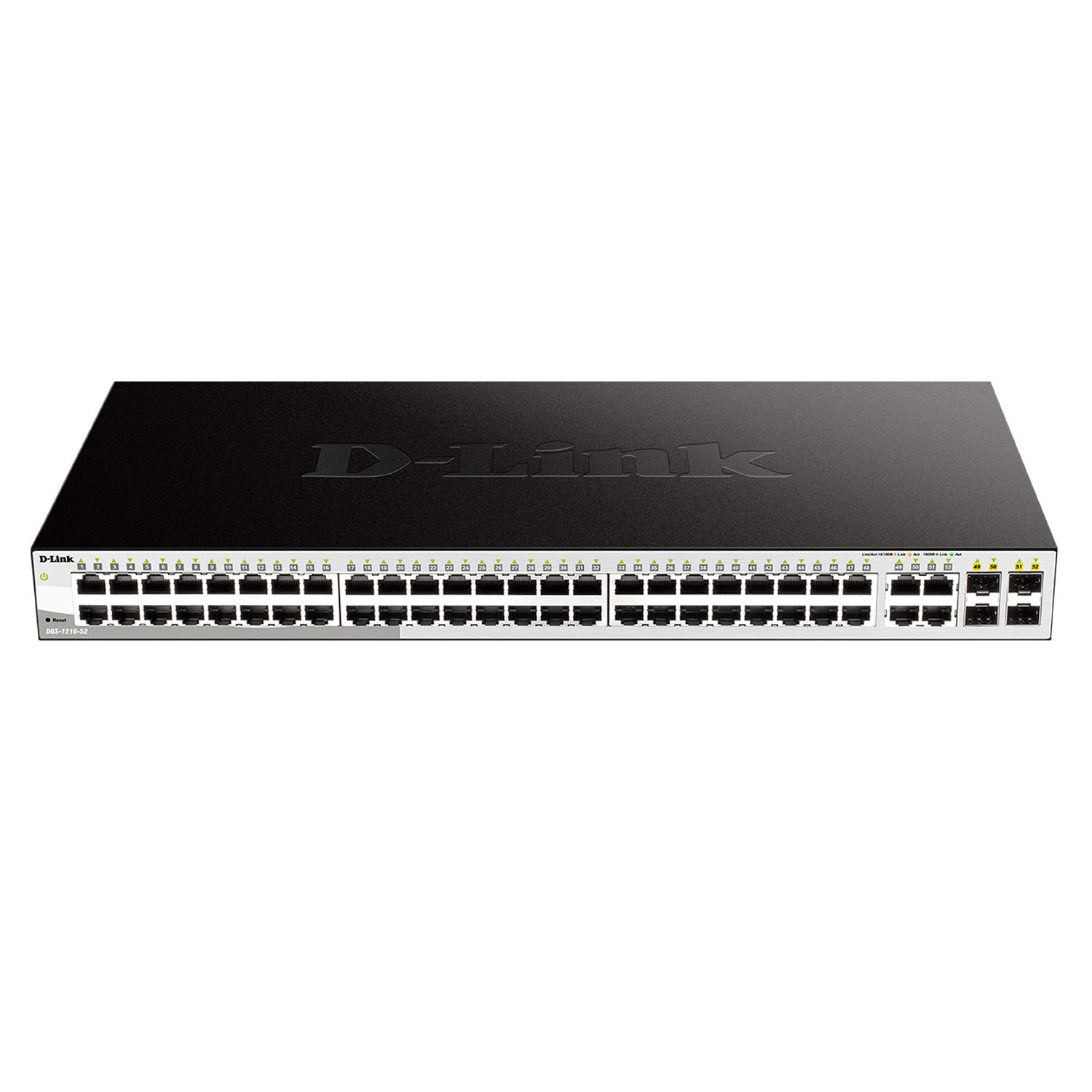 D-Link Ethernet Switch, 48 52 Port Smart Managed Layer 2+ Gigabit with 4 Gigabit RJ45/SFP COMBO Ports (DGS-1210-52)