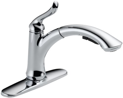Delta Faucet Linden Single-Handle Kitchen Sink Faucet with Pull Out Sprayer, Chrome 4353-DST