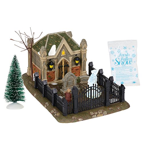 Department 56 6000601 Dicken's Village Christmas Carol Cemetery Lit Scene and Accessories Set, 9.75 Inch, Multicolor