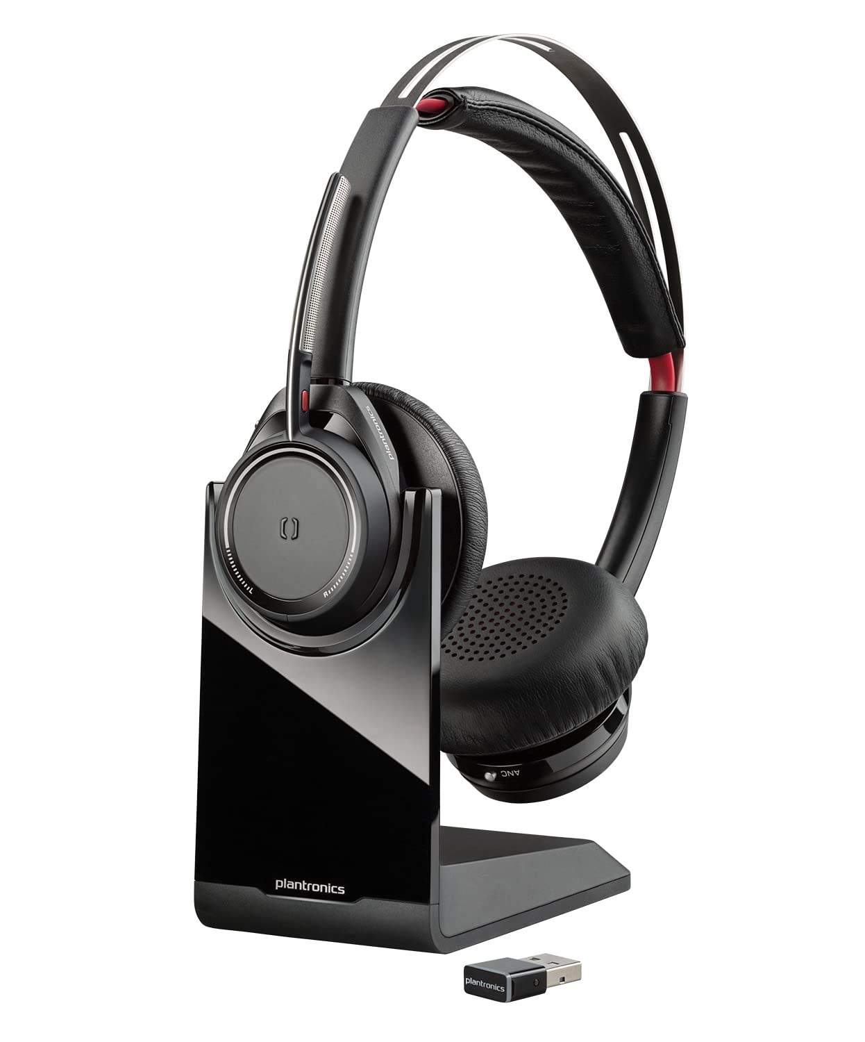  Poly (Plantronics + Polycom) Poly - Voyager Focus UC with Charge Stand (Plantronics) - Bluetooth Dual-Ear (Stereo) Headset with Boom Mic - USB-A Compatible with PC and Mac - Active Noise Canceling -...