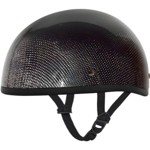 Daytona Carbon Fiber Without Visor D.O.T. Approved 1/2 Shell Harley Touring Motorcycle Helmet - Grey