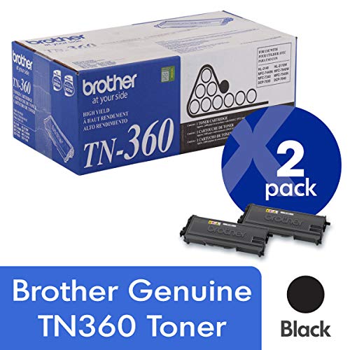 Brother Genuine TN360 2-Pack High Yield Black Toner Car...