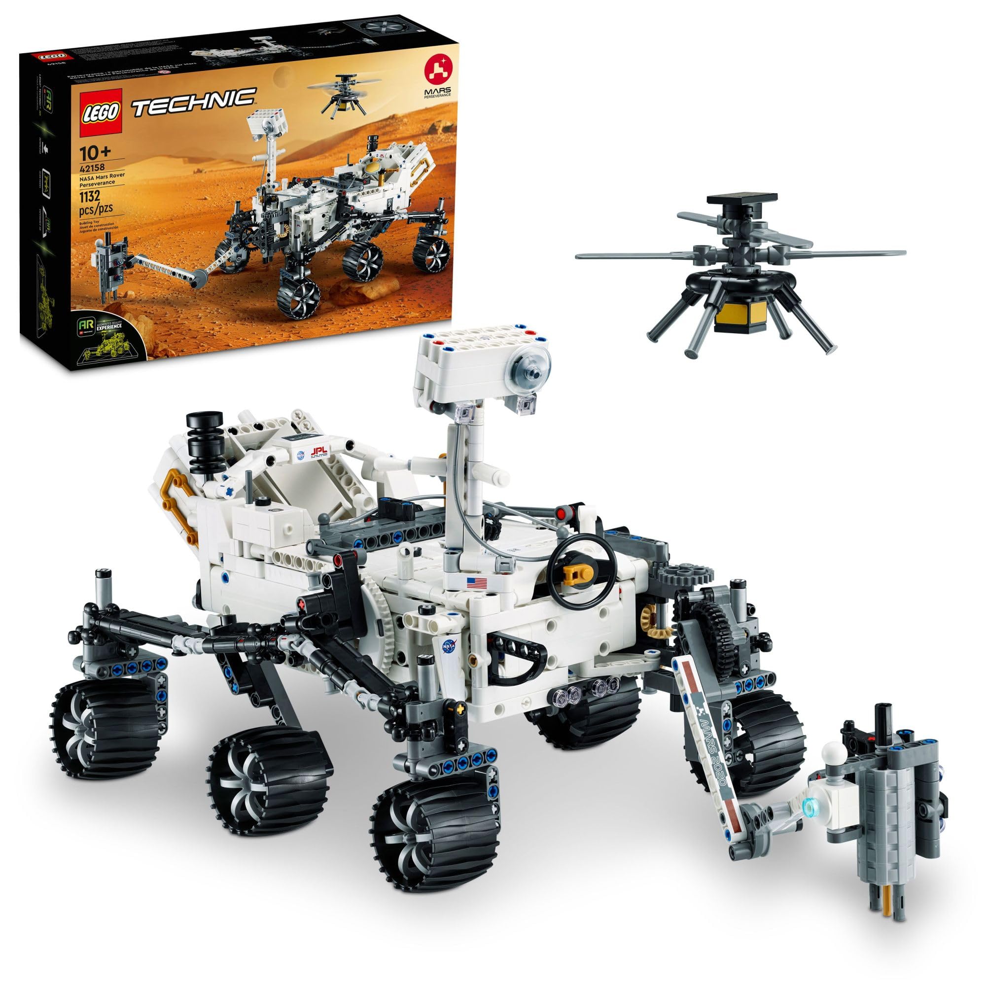 LEGO Technic NASA Mars Rover Perseverance 42158 Advanced Building Kit for Kids Ages 10+, NASA Toy with Replica Ingenuity Helicopter, Gift for Christmas for Fans of Engineering and Science Projects