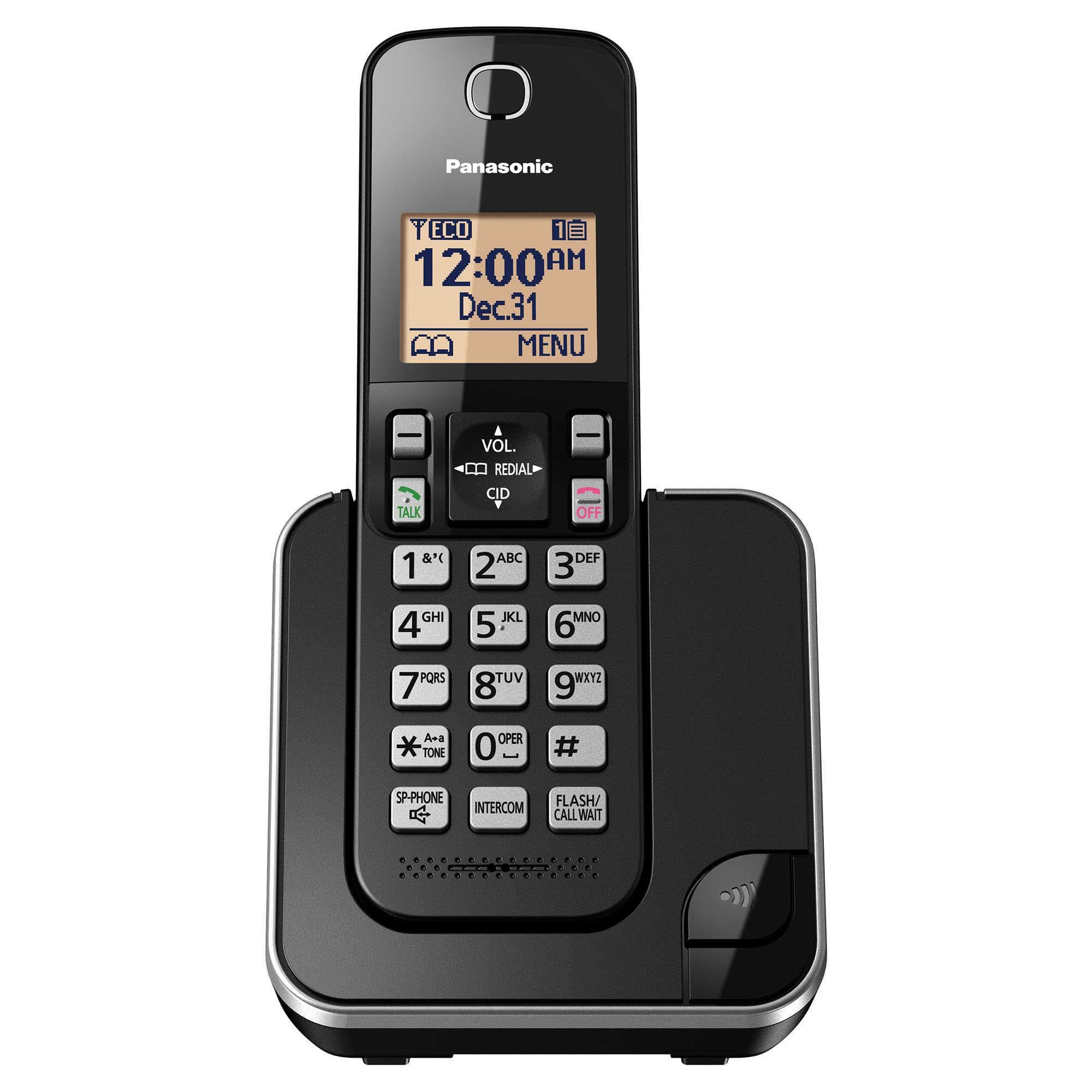 Panasonic Expandable Cordless Phone System with Amber Backlit Display and Call Block