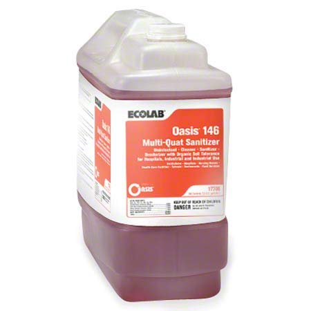 Ecolab 17708 Sanitizer, Commercial-Strength Oasis 146 Multi Quat Sanitizer Blasts Dangerous Germs (2.5gl)