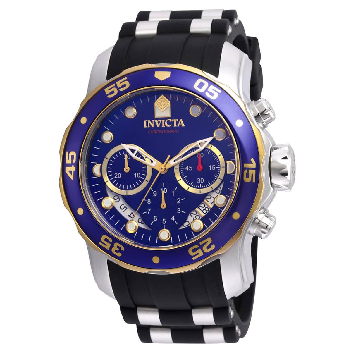 Invicta Men's 'Pro Diver' Quartz Stainless Steel and Silicone Casual Watch, Color:Black (Model: 22971)