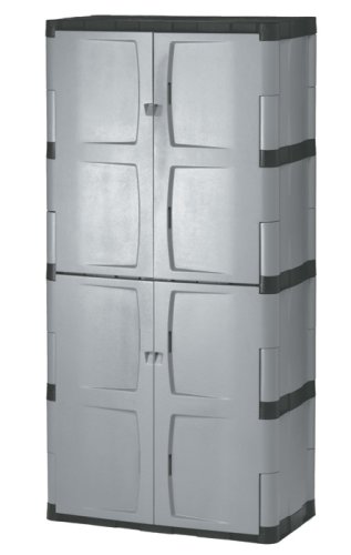 Rubbermaid 72-Inch Four-Shelf Double-Door Resin Storage Cabinet (FG708300MICHR)