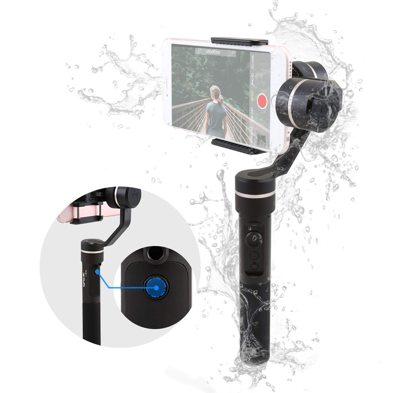  Guilin Feiyu Technology Incorporated Company FeiyuTech SPG 3-Axis Gimbal (Splash-Proof Version), with Smart Portrait Mode, Precisely Adaptable for iPhone, Samsung, HUIWEI Smart Phones GoPro HERO5 and...