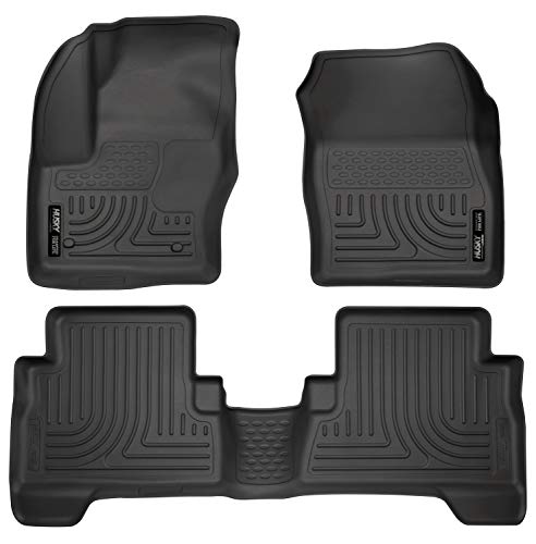 Husky Liners 99741 Black Weatherbeater Front & 2nd Seat Floor Liners Fits 2013-2019 Ford C-Max, 2013-2019 Ford Escape