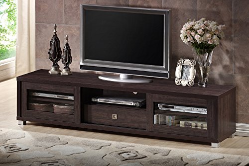 Baxton Studio Beasley TV Cabinet with 2 Sliding Doors and Drawer, 70