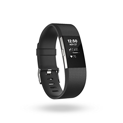FITEZ Fitbit Charge 2 Heart Rate + Fitness Wristband, Black, Large