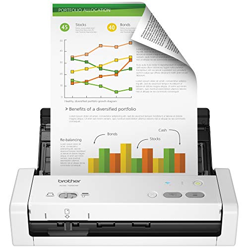 Brother Printer Brother Wireless Portable Compact Desktop Scanner, ADS-1250W, Easy-to-Use, Fast Scan Speeds, Ideal for Home, Home Office or On-the-Go Professionals