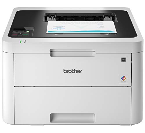 Brother Compact Digital Color Printer Providing Laser Printer Quality Results with Wireless Printing and Duplex Printing, White