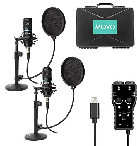 Movo Smartphone Podcast Recording Microphone Kit - 2 Pa...