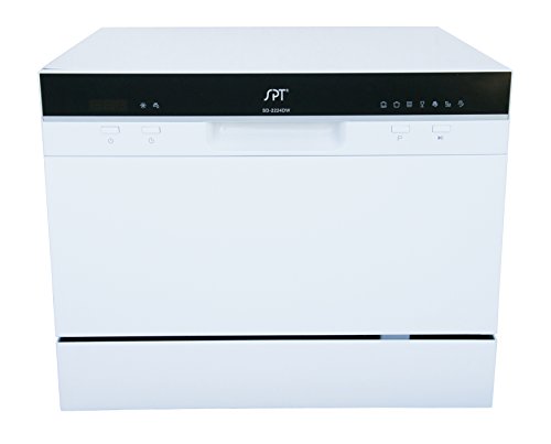  Sunpentown SPT SD-2224DW ENERGY STAR Compact Countertop Dishwasher with Delay Start - Portable Dishwasher with Stainless Steel Interior and 6 Place Settings Rack Silverware Basket for Apartment Office...
