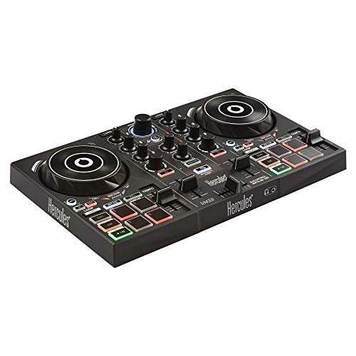Hercules DJ DJControl Inpulse 200 - DJ controller with USB, ideal for beginners learning to mix - 2 tracks with 8 pads and sound card - Software and tutorials included