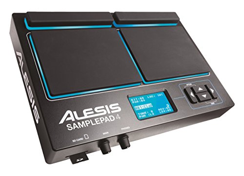 Alesis Sample Pad 4 | Compact Percussion and Sample Triggering Instrument with 4 Velocity Sensitive Pads, 25 Drum Sounds and SD/SDHC Card Slot
