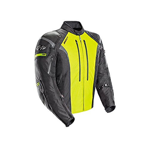 Joe Rocket Atomic 5.0 Mens Black/Hi-Viz Yellow Textile Jacket - 2X-Large