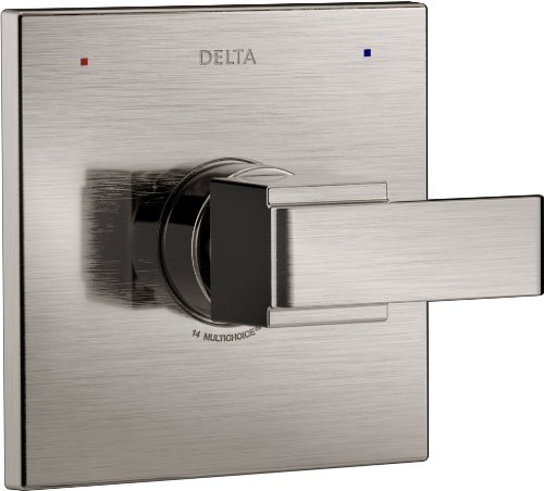 Delta Faucet Ara 14 Series Single-Function Shower Handle Valve Trim Kit, Stainless T14067-SS (Valve Not Included)