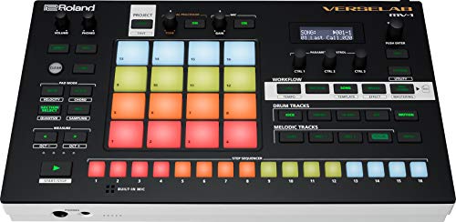 Roland  VERSELAB MV-1 ZEN-Core Professional Song Production Studio for Songwriters and Singers. 4x4 pads and TR-REC Step Sequencer for drums, basslines, and melodic parts.