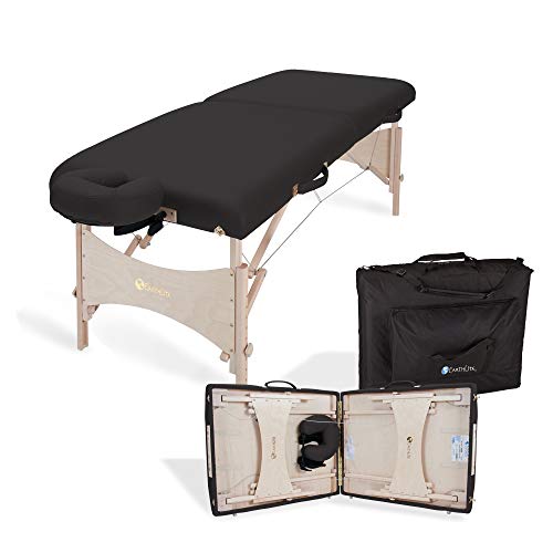 Earthlite Portable Massage Table HARMONY DX - Foldable Physiotherapy/Treatment/Stretching Table, Eco-Friendly Design, Hard Maple, Superior Comfort incl. Face Cradle & Carry Case (30" x 73")...