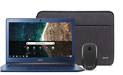Acer Chromebook 14, Intel Celeron N3160, 14" Full HD Display, 4GB LPDDR3, 32GB eMMC, 802.11ac WiFi, Protective Sleeve, Wireless Mouse, CB3-431-C539