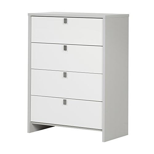 South Shore Cookie 4-Drawer Chest, Soft Gray & Pure White