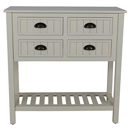 Décor Therapy Bailey Bead board 4-Drawer Console Table,