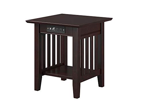 Atlantic Furniture Mission End Table with Charging Station