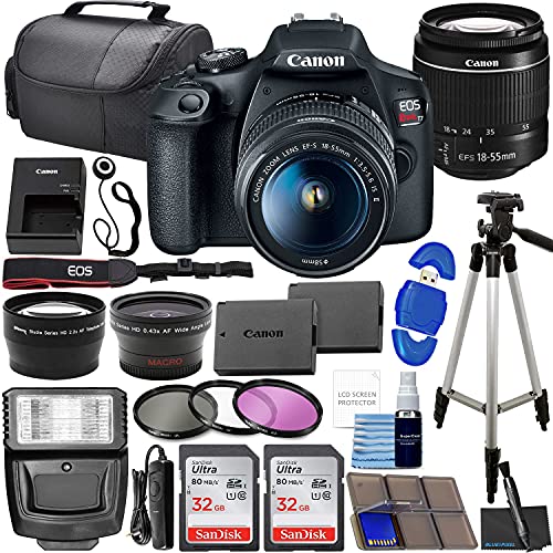 Canon EOS Rebel T7 DSLR Camera Bundle with  EF-S 18-55mm f/3.5-5.6 is II Lens + 2X 32GB Memory Cards + Filters + Preferred Accessory Kit