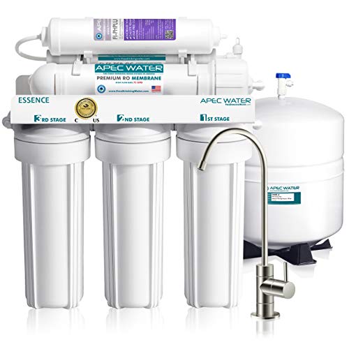 APEC WATER ROES-PH75 Essence Series Top Tier Alkaline Mineral pH+ 75 GPD 6-Stage Certified Ultra Safe Reverse Osmosis Drinking ...