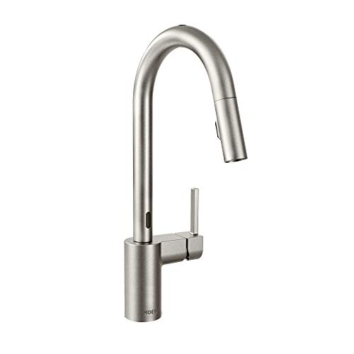 Moen 7565ESRS Align Motionsense Two-Sensor Touchless One-Handle High Arc Modern Pulldown Kitchen Faucet with Reflex, Spot Resist Stainless