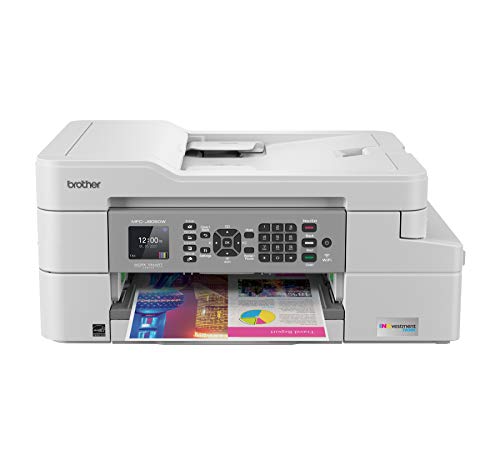 Brother Printer Brother MFC-J805DW INKvestmentTank Color Inkjet All-in-One Printer with Mobile Device and Duplex Printing with Up To 1-Year of Ink In-box, White, one size