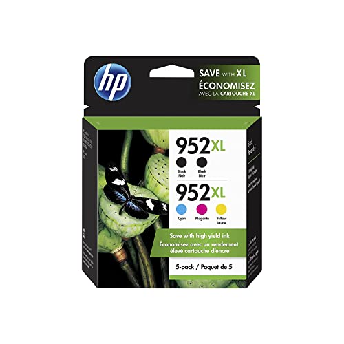 HP 952Xl / 952Xl (6Za00an) Ink Cartridges (Cyan Magenta Yellow Black) 5-Pack in Retail Packaging
